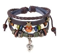 Fairy Grunge Bracelet pour femme - Bracelets esthétiques Fairycore - Accessoires Fairy Grunge, Adjustable, Cuir Bois, Pas de gemme