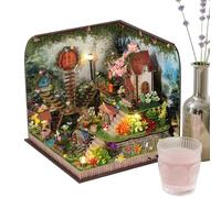 Fairy House Book Coin Kit - Jeu de construction miniature de table fait à la main | Décoration créative pour la maison, étagère d'affichage pour salle de hambre de vacances, manu