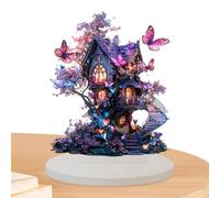 Fairy House Decor - Acrylic 15cm | Butterfly Dream | Flat Ornament | Waterproof Tabletop Centerpiece For Living Room Bedroom And Holiday Display