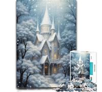 Fairy House in Winter Puzzle en Bois Coloré 500 pièces pour Adultes | Une activité sans écran autour de la table - une méthode de montage claire seul ou à plusieurs.