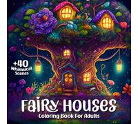 Fairy Houses Coloring Book for Adults: Fantasy Fairy Homes for Fairy Lovers: Adult Coloring Book full of Whimsical Intricate Scenes from the Land of the Fairies