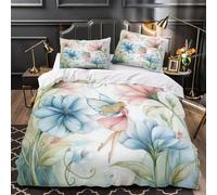 Fairy in Jardin Linge de Lit Microfibre Hypoallergique 3D Imprimée 3 Pièces Éclair Douce Fantasy Floral Housse de Couette Super Douce Entretien Facile for Garçons Adolescents Super king（260x220cm）