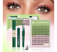 Fairy Kit d'extensions de cils manga KEYYOU 144 pièces avec kit d'extension de cils imperméable à faire soi-même à la maison (Fairy-D-8-16MIX)