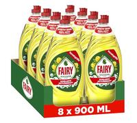 Fairy Liquide vaisselle ultra concentré au citron 900 ml avec formule efficace pour une vaisselle parfaitement propre, un pouvoir dégraissant impressionnant