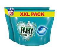 Fairy Non-Bio PODS, Lessive Liquide Comprimés/Capsules 108 Lavages (54 x 2), Doux à câliner pour les peaux sensibles