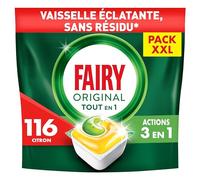 Fairy Original Tablettes Lave-vaisselle All In One, Citron, 116 Capsules, Efficaces Même Sur La Graisse Incrustée