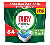 Fairy Original Tablettes Lave-vaisselle All In One, Regular, 84 Capsules, Efficaces Même Sur La Graisse Incrustée, Protège le Verre Et L'Argent