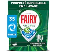 Fairy Original Tablettes Lave-Vaisselle Tout-en-1, 175 Tablettes (35x5), Sans Parfum, Efficaces Contre La Graisse Incrustée, Dissolution Ultra-Rapide, Sans Odeur ni Résidus