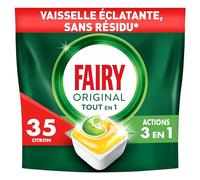Fairy Original Tablettes Lave-vaisselle Tout En 1, Citron, 35 Capsules, Efficaces Même Sur La Graisse Incrustée