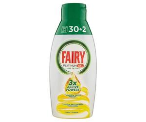 Fairy Platine Tout-en-Un 30 + 2 Gel Lave-Vaisselle, Citron, 650 ml