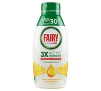 Fairy Platinum Gel Lave-vaisselle, Brillance, Parfum de citron, 30 lavages, Désinfectant rapide et nettoyage optimal