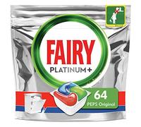 Fairy Platinum+ Pastilles Lave-Vaisselle, 64 Tablettes, Peps Original, Défie les Taches les Plus Coriaces