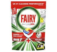 Fairy Platinum Plus Lot de 42 tablettes tout-en-un pour lave-vaisselle Citron avec technologie anti-émoussement et action de rinçage