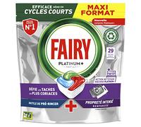 Fairy Platinum Plus Tablettes Lave-Vaisselle All In One, Brise Fraîche Aux Herbes, 29 Capsules, Nettoyage Optimal Pour Une Vaisselle Propre Comme Neuve, Redonne De L’Éclat Et Prévient Le Calcaire