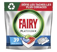 Fairy Platinum Plus Tablettes Lave-Vaisselle All In One, Brise Fraîche Aux Herbes, 39 Capsules, Nettoyage Optimal Pour Une Vaisselle Propre Comme Neuve, Redonne De L’Éclat Et Prévient Le Calcaire