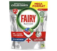 Fairy Platinum Plus Tablettes Lave-Vaisselle All In One, Original, 39 Capsules, Nettoyage Optimal Pour Une Vaisselle Propre Comme Neuve, Redonne De L’Éclat Et Prévient Le Calcaire