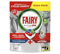 Fairy Platinum Plus Tablettes Lave-Vaisselle All In One Technologie Anti-Terne, Regular, 71 Capsules, Nettoyage Optimal Pour Une Vaisselle Propre Comme Neuve