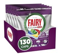 Fairy Platinum Plus Tablettes Lave-Vaisselle Tout-en-1, Miracle 30 Minutes, 130 Tablettes (26x5), Notre Nettoyant n°1 Pour Les Résidus Alimentaires Tenaces
