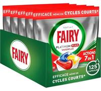 Fairy Platinum Plus Tout-en-1 Pastilles Lave-Vaisselle, 125 Capsules, Citron