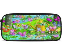 Fairy Playland Trousse À Crayons En Toile Durable Pour Adolescentes, Filles, Garçons, Grande Capacité, Fournitures Scolaires Avec Compartiments