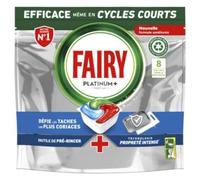 FAIRY Tablettes Lave-Vaisselle Original Platinium Plus Tout En 1 - Le paquet de 8 capsules