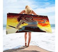 FAIRY TAIL -Erza Scarlet Anime Microfibre Léger Absorption Sans Sable Séchage Rapide Serviette De Plage Camping Serviette Voyage Piscine Pique-nique Bain Serviette De Bain