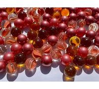 FAIRY TAIL & GLITZER FEE Lot de 100 billes en verre - 16 mm - Rouge - Multicolore - Édition spéciale