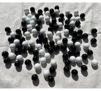 FAIRY TAIL & GLITZER FEE Lot de 100 billes en verre noir et blanc - 16 mm - Grand jeu de billes vertes - Décoration de pissenlit