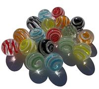 FAIRY TAIL & GLITZER FEE Lot de 18 boules décoratives en verre multicolore soufflé à la bouche - 16 mm - Boules décoratives en verre coloré