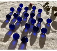 FAIRY TAIL & GLITZER FEE Lot de 20 billes en verre cristal bleu de qualité supérieure pour décoration, collections, projets créatifs de bricolage, 16 mm de diamètre