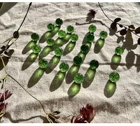 FAIRY TAIL & GLITZER FEE Lot de 20 billes en verre cristal vert de qualité supérieure pour décoration, collections, projets créatifs de bricolage, 16 mm de diamètre