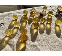 FAIRY TAIL & GLITZER FEE Lot de 20 billes en verre de cristal jaune de qualité supérieure pour décoration, collections, projets créatifs de bricolage, 16 mm de diamètre