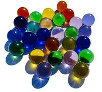 FAIRY TAIL & GLITZER FEE Lot de 24 boules de cristal transparent - Vert, jaune, marron, bleu, violet, rose - 16 mm