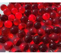 FAIRY TAIL & GLITZER FEE Lot de 90 billes en verre rouge - Pierres en verre transparent - 16 mm - Environ 500 g - Pour remplissage de vase, décoration à disperser et idées de bricolage