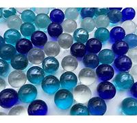 FAIRY TAIL & GLITZER FEE Lot de 95 billes de verre bleues œil de chat 16 mm, Bleu