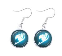 Fairy Tail Guild Boucles d'oreilles pendantes en verre avec logo de guilde pour femme, 25, Verre, Péridot créé.