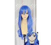 Fairy Tail Juvia Lockser Rainmaiden Bleu Bouclés Haute Température Fiber Synthétique Cheveux Fête Cosplay Perruques Complètes Lkk-096