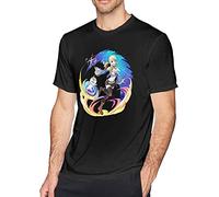 Fairy Tail Lucy Heartfilia Men's Cotton Fashion Pattern Breathable Short-Sleeved T-T-Shirts à Manches Courtes Black (Large)