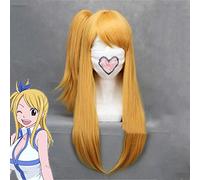 Fairy Tail Lucy Heartfilia perruques Cosplay Costume Orange longue fibre synthétique à haute température perruque de cheveux avec des queues de cheval Perucas XS