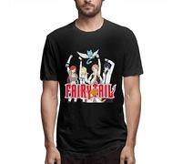 Fairy Tail Man Hawaiian Crewneck Short Sleeve T-Shirt Graphic Tees Shirts Tops Black L