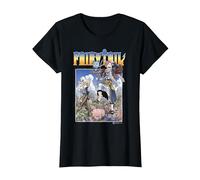 Fairy Tail Natsu Dragneel and Lucy Heartfilia on A Mission T-Shirt, Femme, Noir, XS