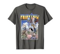 Fairy Tail Natsu Dragneel and Lucy Heartfilia on A Mission T-Shirt, Homme, Asphalte, 4XL