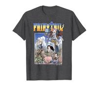 Fairy Tail Natsu Dragneel and Lucy Heartfilia on A Mission T-Shirt, Homme, Chiné Foncé, XXL
