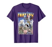 Fairy Tail Natsu Dragneel and Lucy Heartfilia on A Mission T-Shirt, Homme, Violet, S