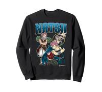 Fairy Tail Natsu Dragneel Multi Pose Distressed Showcase Sweatshirt, Unisexe pour Adultes, Noir, M