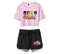 Fairy Tail Natsu Erza Lucy Gray - Hauts et Shorts imprimés Anime Manga Ensemble de survêtements 2 pièces Fairy Tail Cosplay Costume pour Femmes et Filles