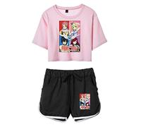 Fairy Tail Natsu Erza Lucy Gray - Hauts et Shorts imprimés Anime Manga Ensemble de survêtements 2 pièces Fairy Tail Cosplay Costume pour Femmes et Filles