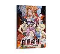 Fairy Tail Poster sur toile vintage pour salon, chambre à coucher, 50 x 75 cm, style portrait de l'anime Quête des 100 ans