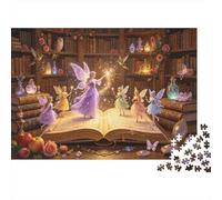 Fairy Tale Book 1000 Pièces Puzzle Recyclable Enchanted Library Puzzles pour Personnes Âgées Family Gaming Time Props Relieve Senile Dementia Great Gift 38x26cm/1000pcs