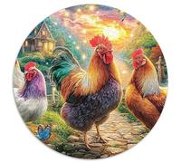 Fairy Tale Chickens 1000 Pièces Puzzle Circulaire Puzzles Classiques Pression Réduite Puzzle Jeu D'Intelligence De l'art De La Décoration Moderne 1000pcs (67.5x67.5cm)